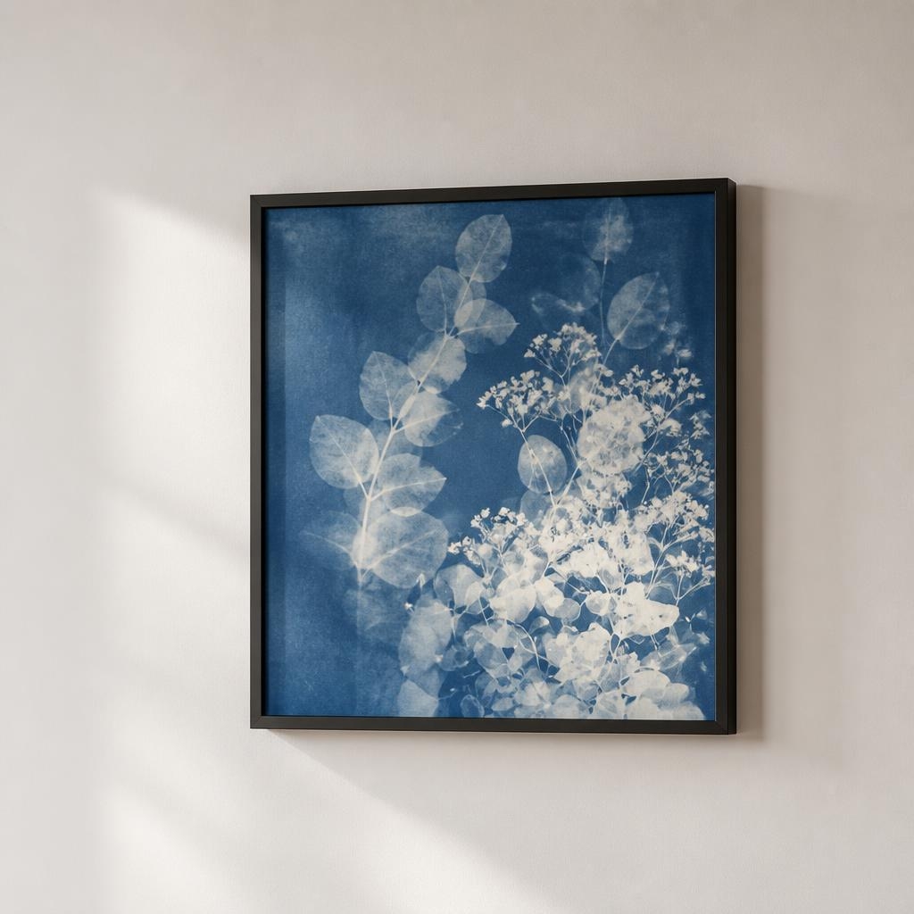 Photographie cyanotype encadrée